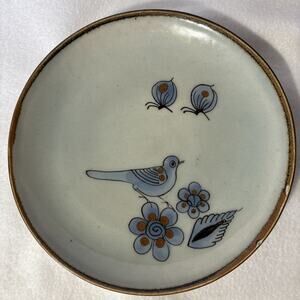 Vintage El Palomar Mexico Ken Edwards Pottery Bird Butterfly Floral Salad Plate